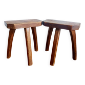 Pair of vintage brutalist stools