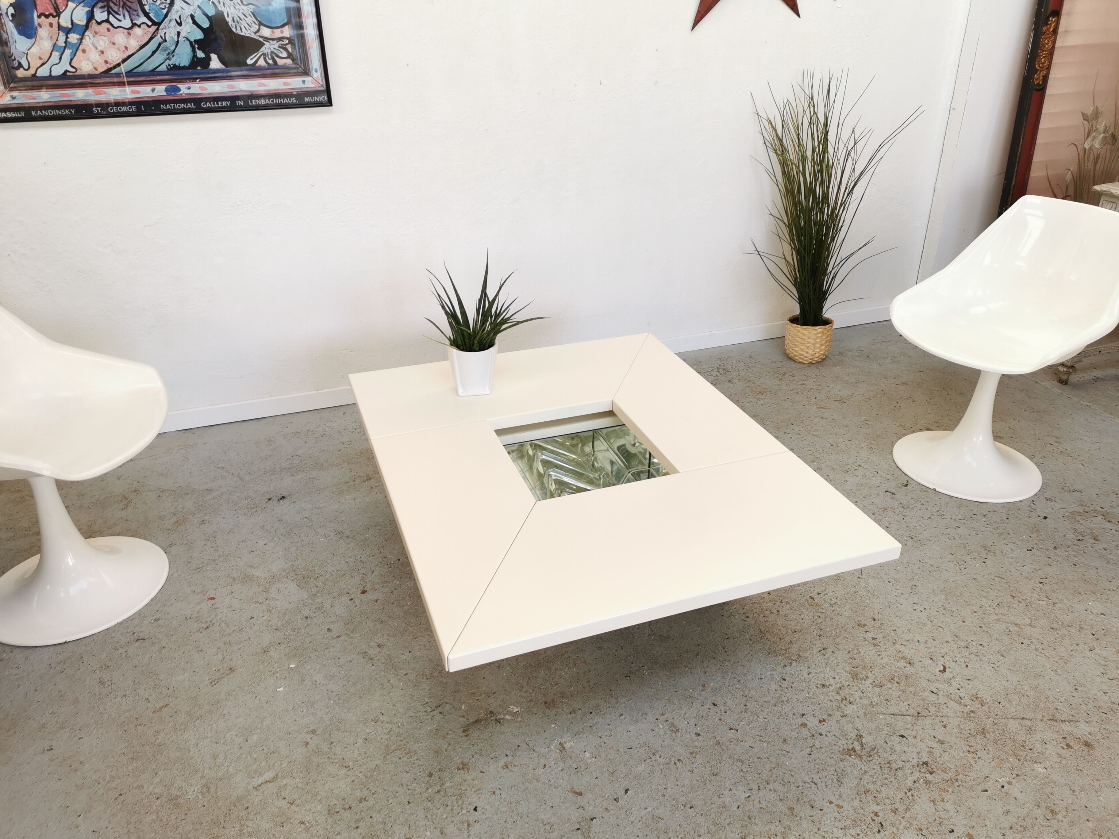 Table basse bar vintage Roches Bobois design Paul Michel 1970