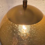 Lustre verre ambré bullé années 70