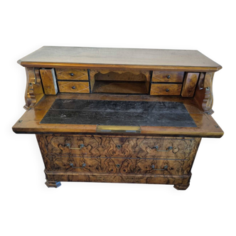3-drawer chest of drawers and Louis Philippe secretary, 19th century