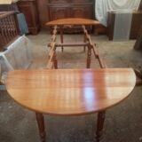Six-legged round table in cherry wood from the late 19th century