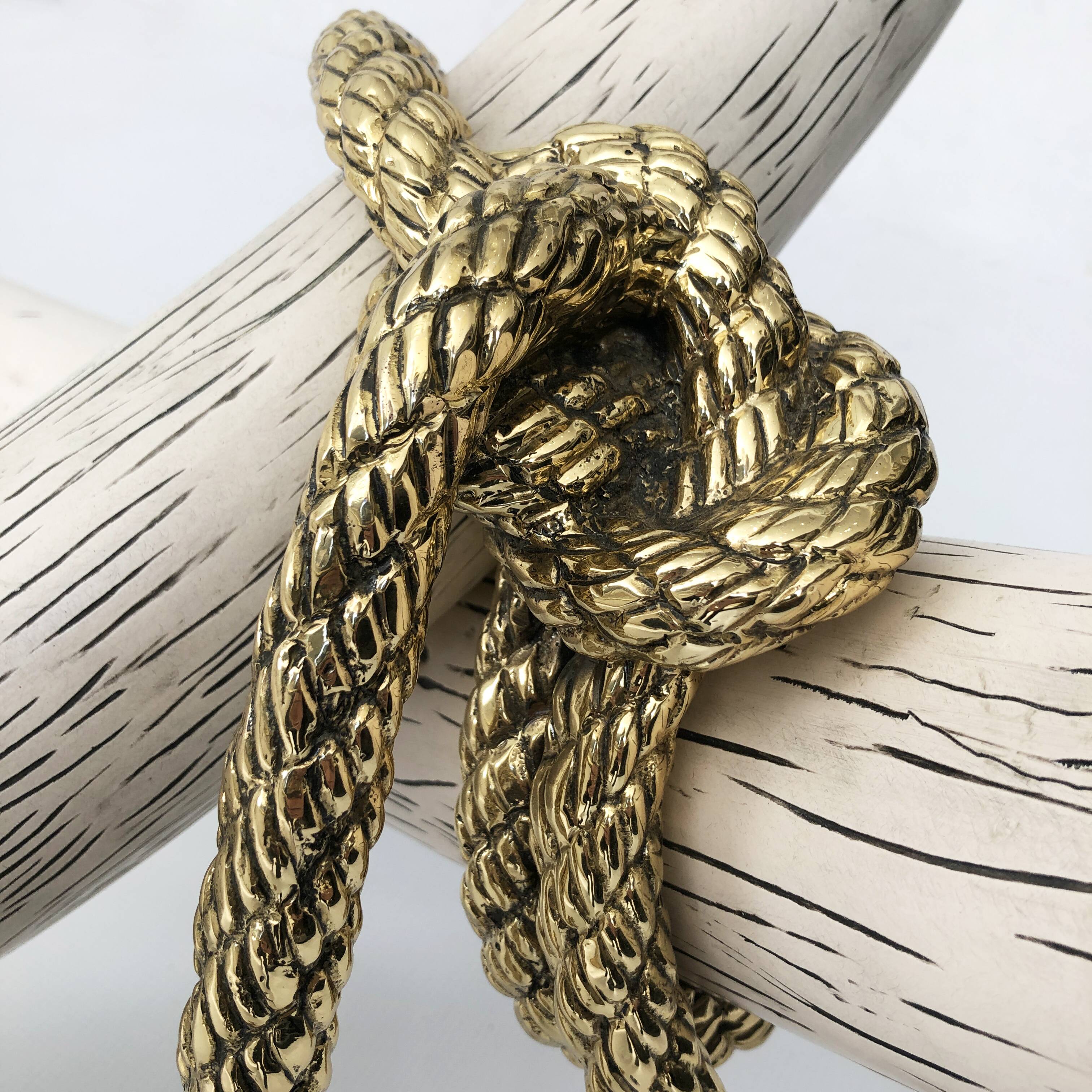 Italo Valenti Brass And Faux Elephant Tusks Coffee Table 1970s Glass Gold