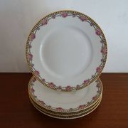 4 Limoges porcelain dinner plates Theodore Haviland Art Deco motifs Ø 24.cm