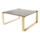 Mid-century coffee table with gold plated base and glass top, 1970s