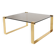 Mid-century coffee table with gold plated base and glass top, 1970s