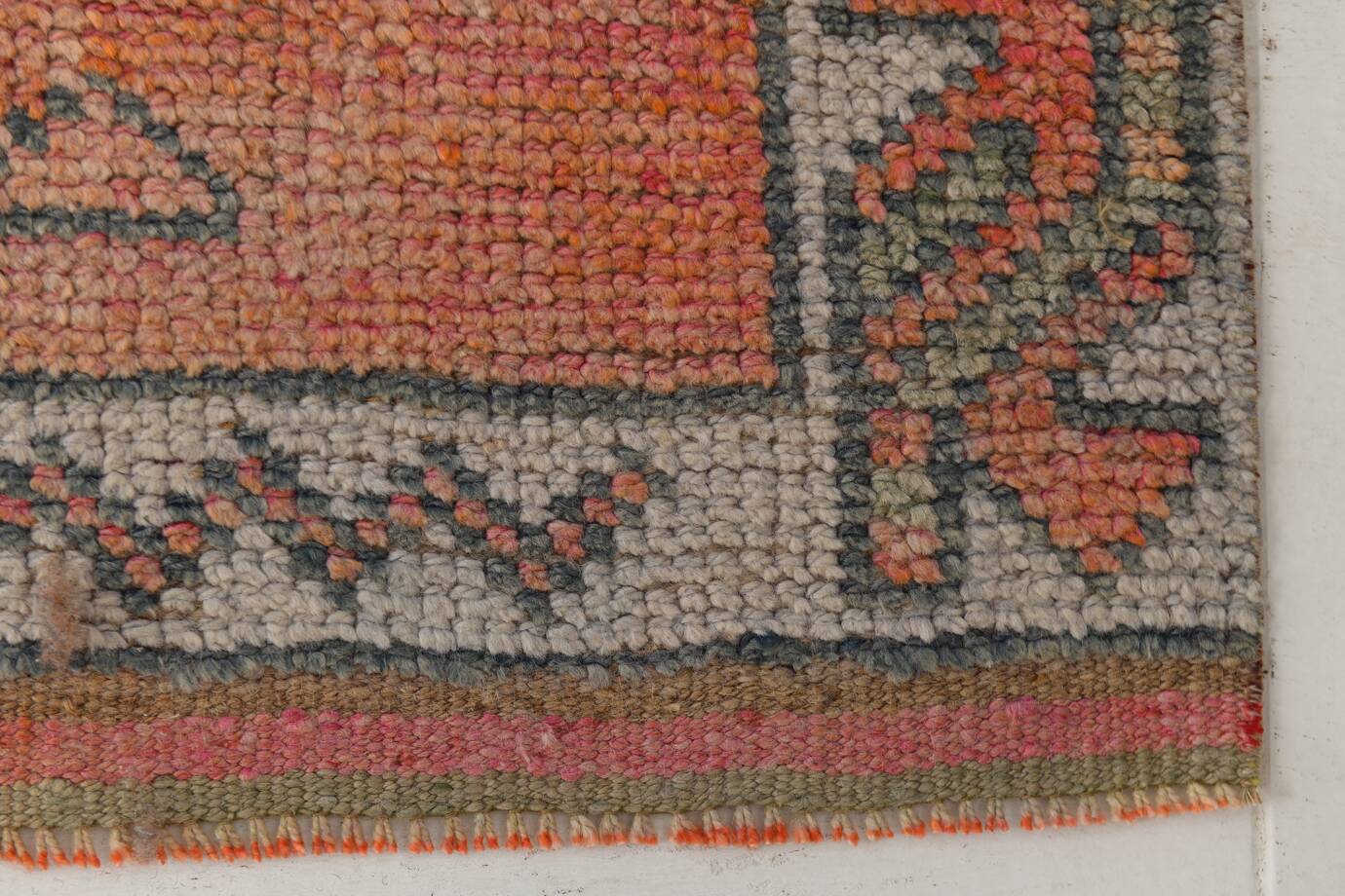 3x11 Terracotta Vintage Runner Rug For Kitchen, 88x344 Cm