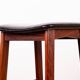 4 Danish high stools, rosewood and black leather, Knud Bent for Dyrlund.