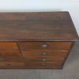 Banque de magasin à tiroirs en chêne