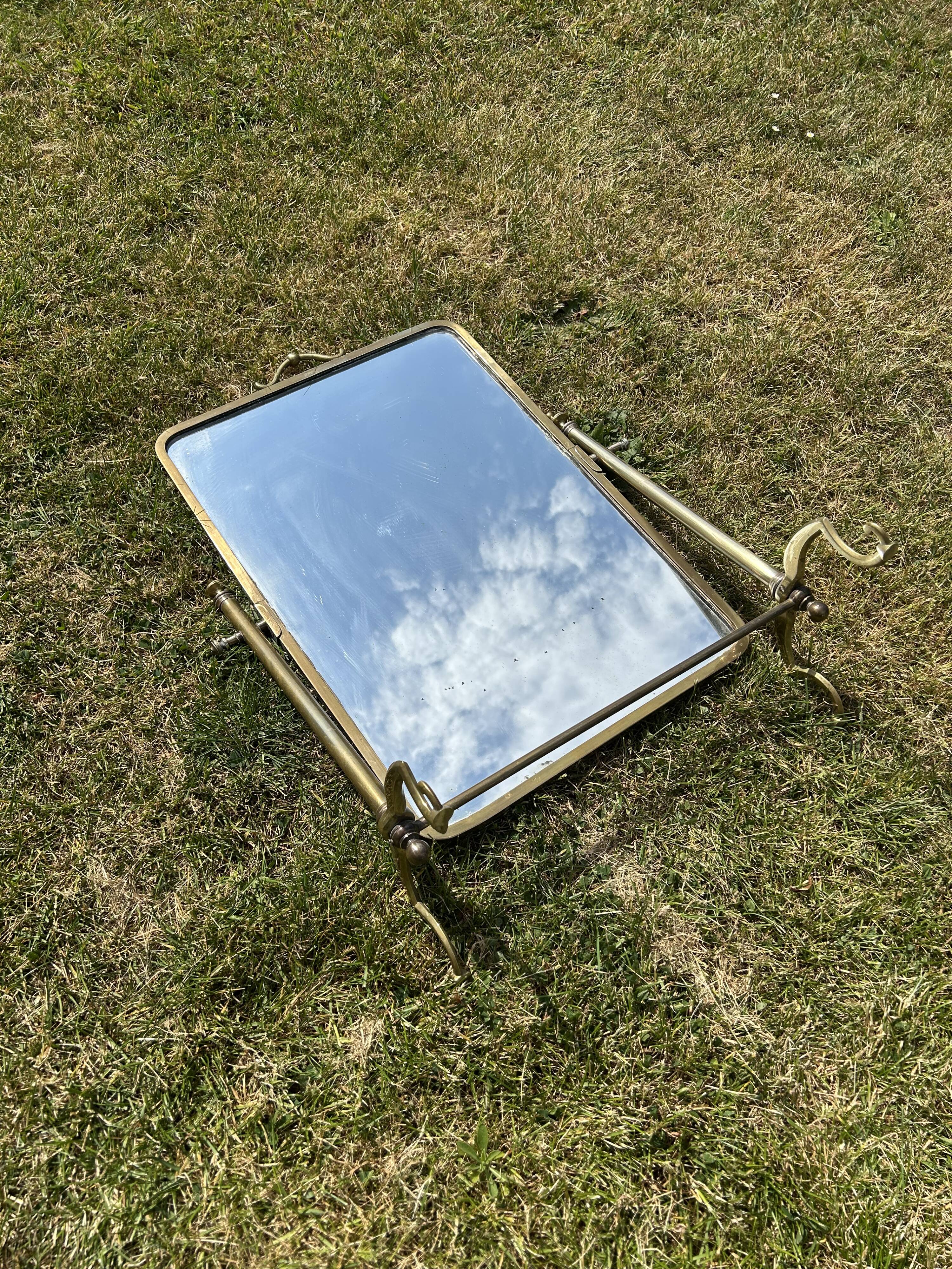 Miroir de bottier en laiton 1900