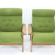 1970s pair of beech armchairs, czechoslovakia