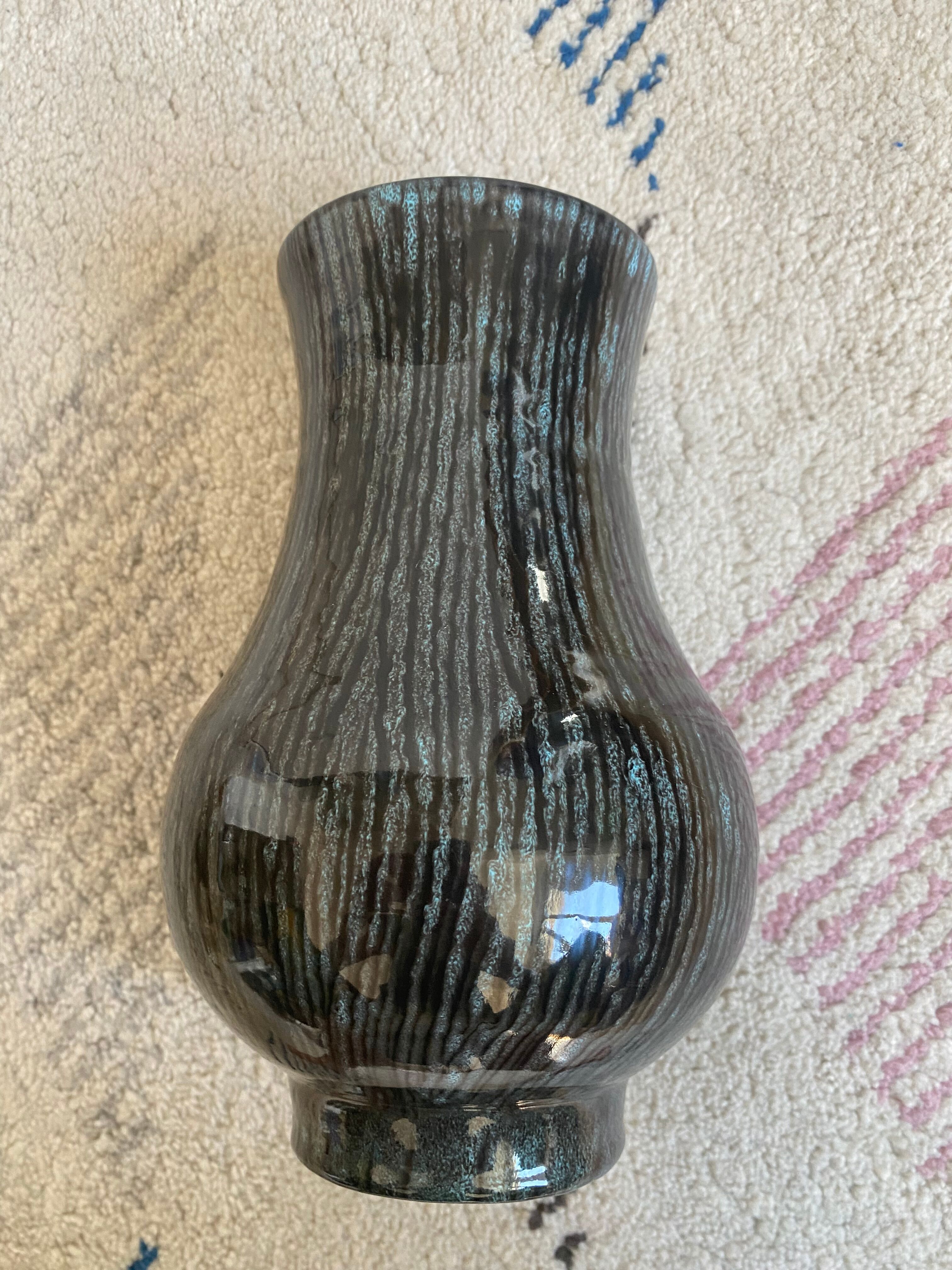 Accolay ceramic vase black gray and blue