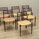 Set of six mahogany chairs, Danish design, 1960s, designer: Niels Otto Møller