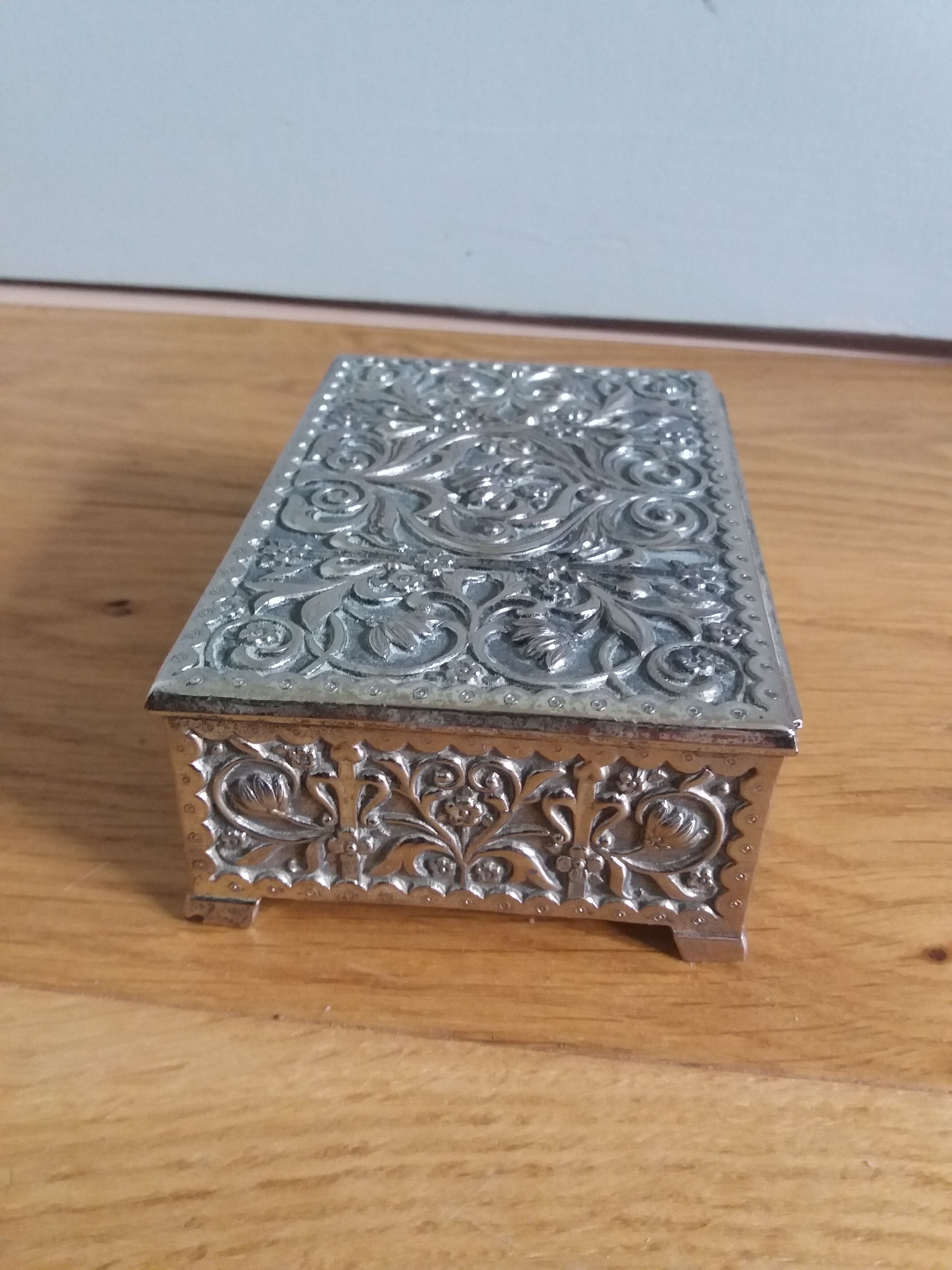 Silver plated jewelry box