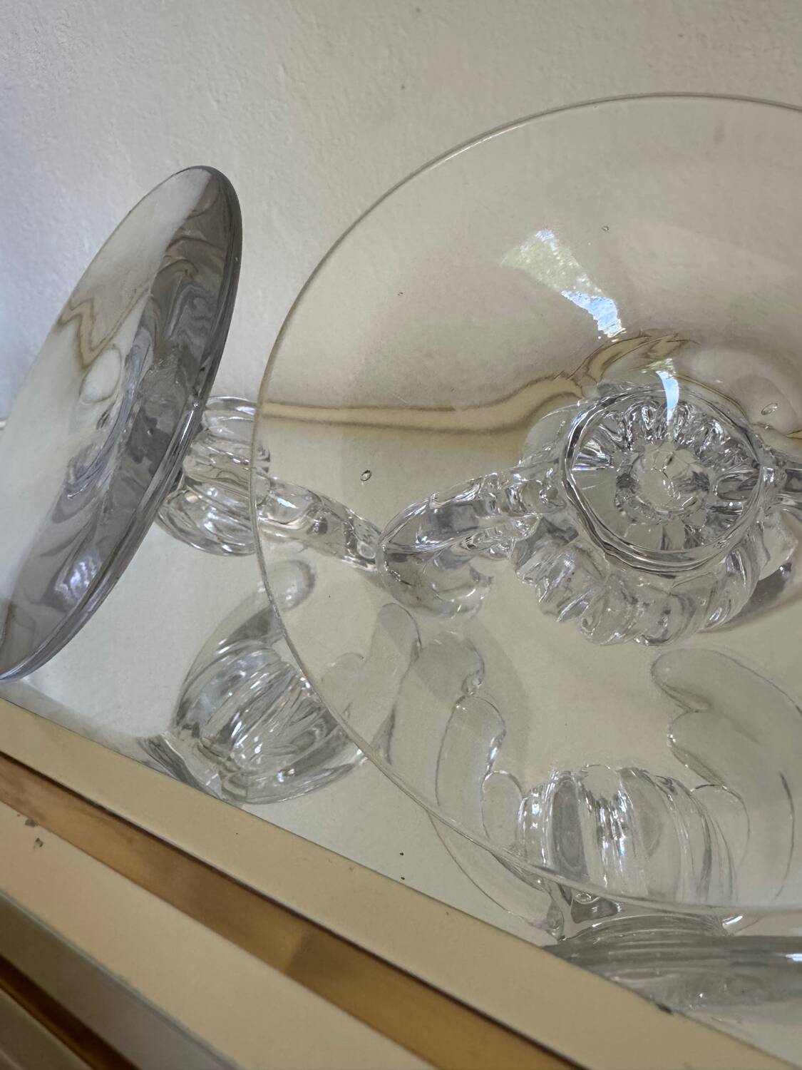 Art Deco crystal candle holder