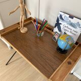 Vintage folding desk in wood and metal – 1960s