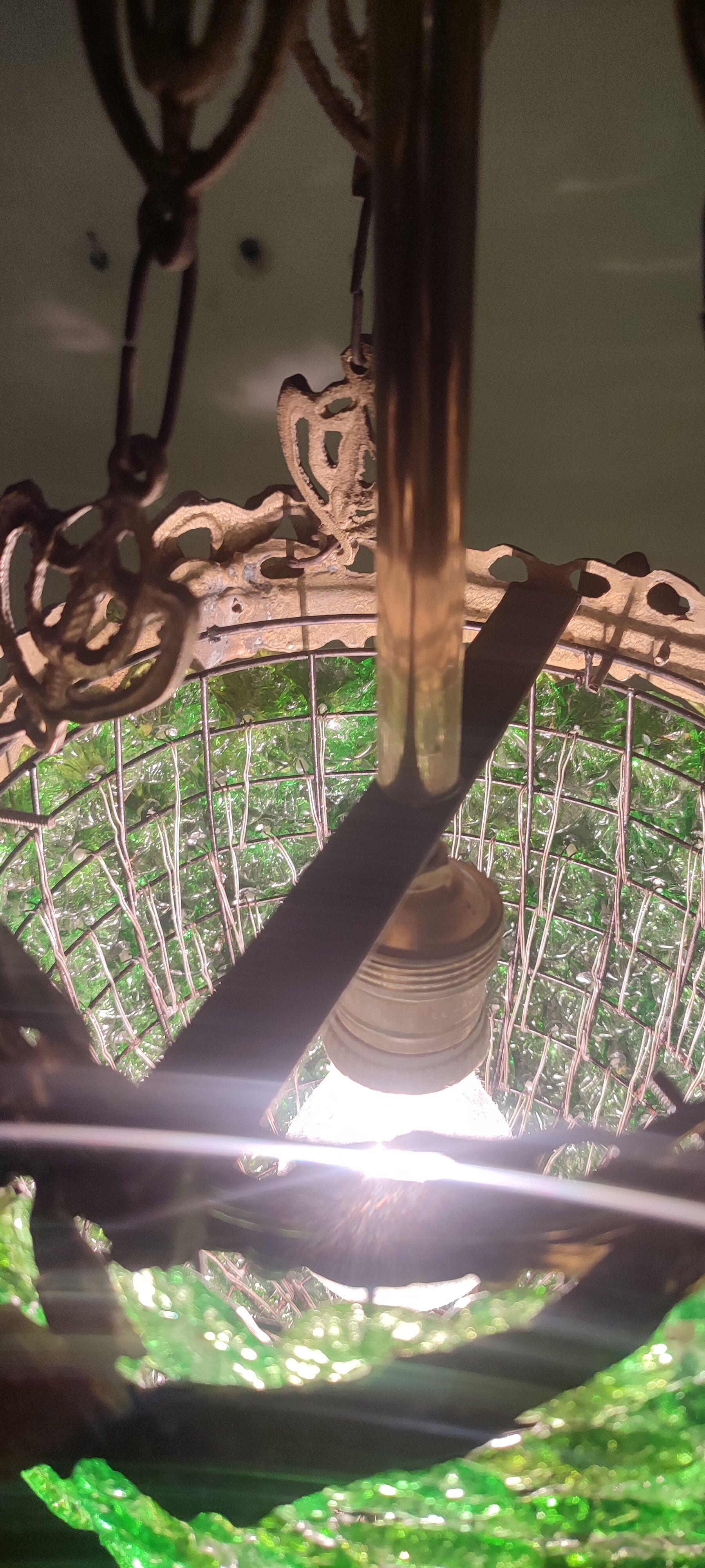 Ceiling lamp with Murano glass flowers. Italy, 1960s