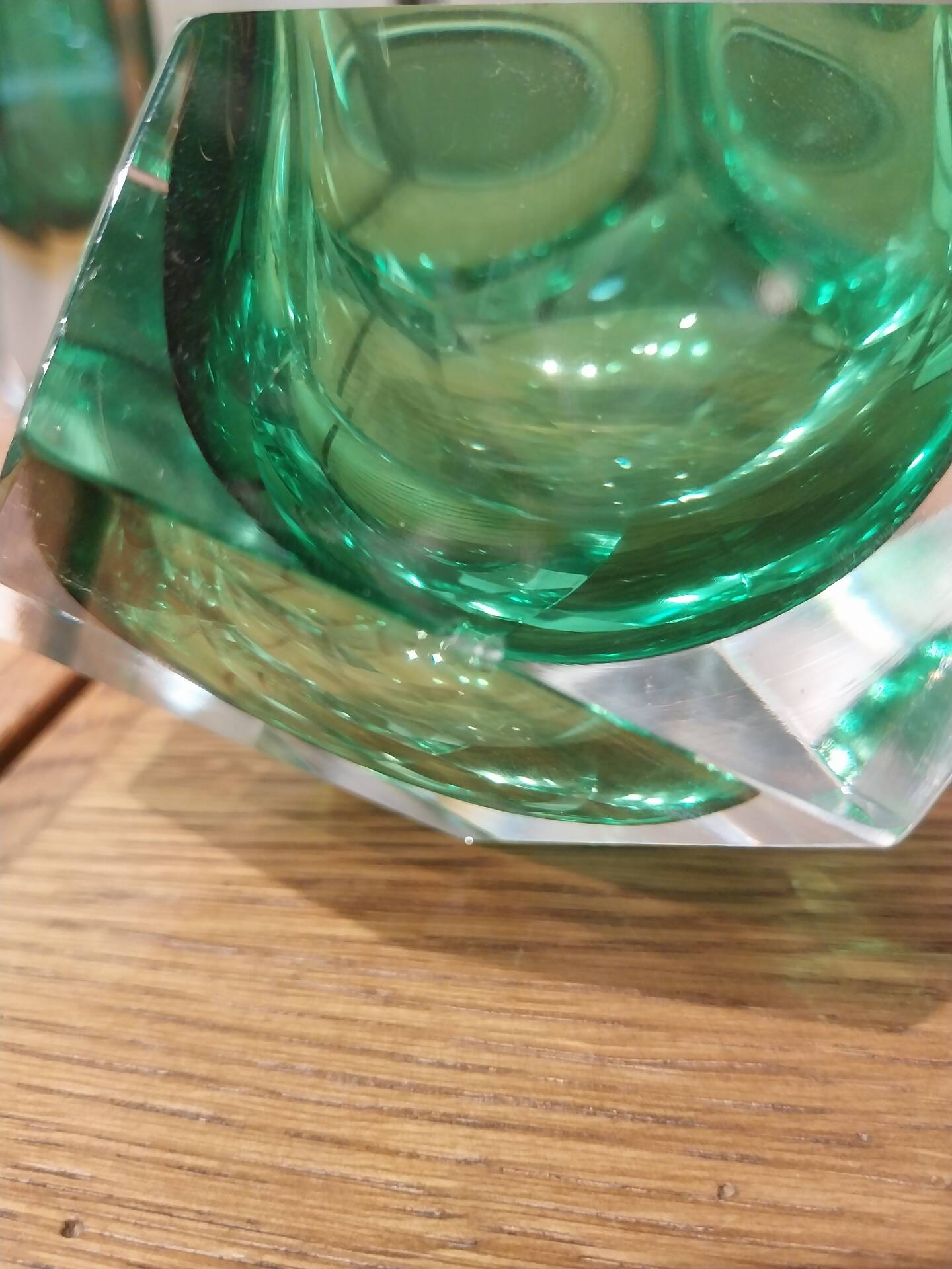 A duo of a vase and ashtray submerged from Murano.