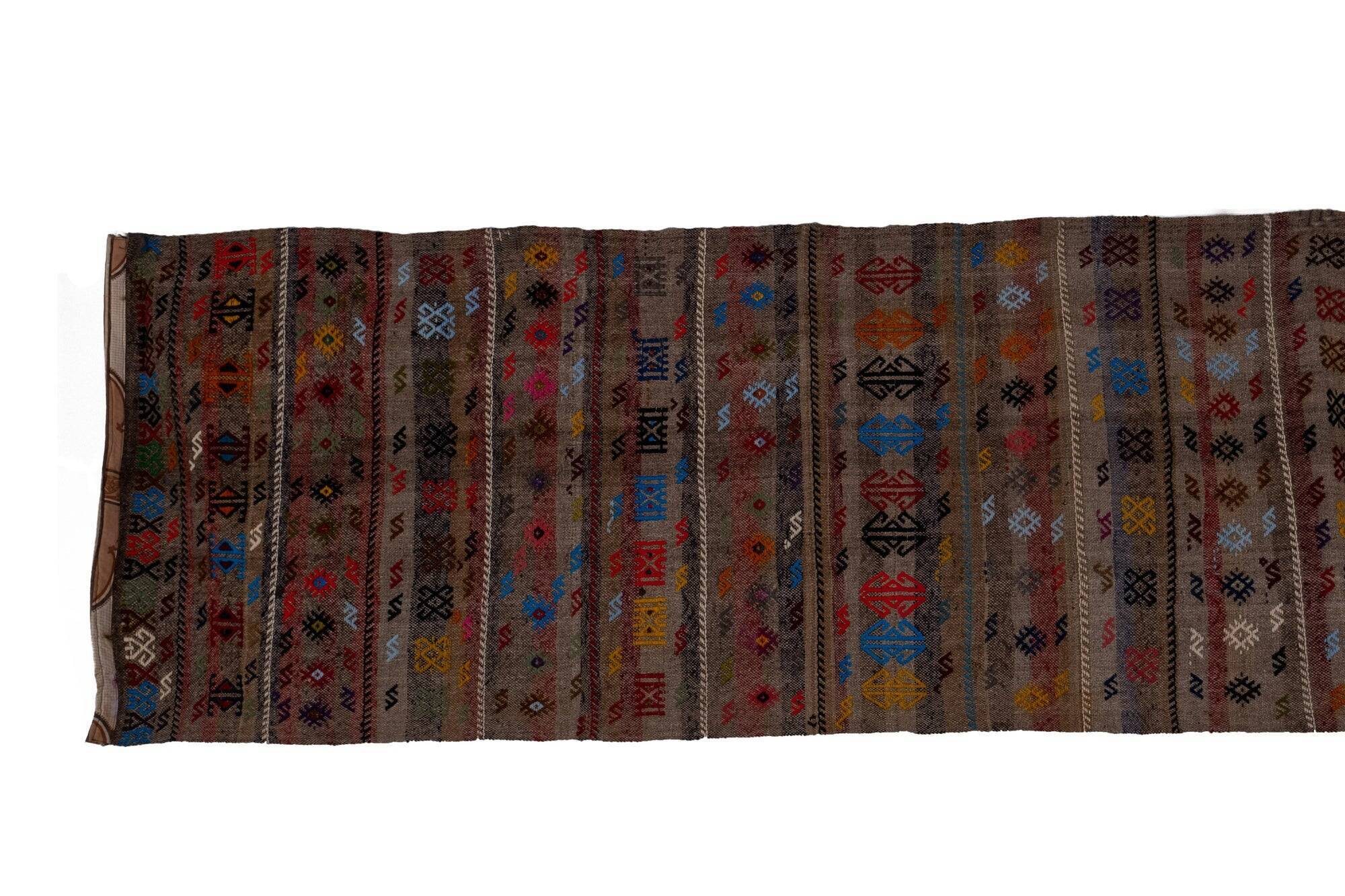 Vintage Turkish hallway rug 98x282 cm