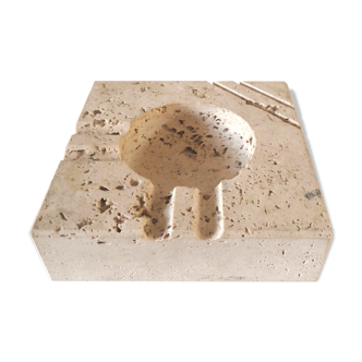 Cendrier en travertin design Cerri Nestore design années 60 - 70