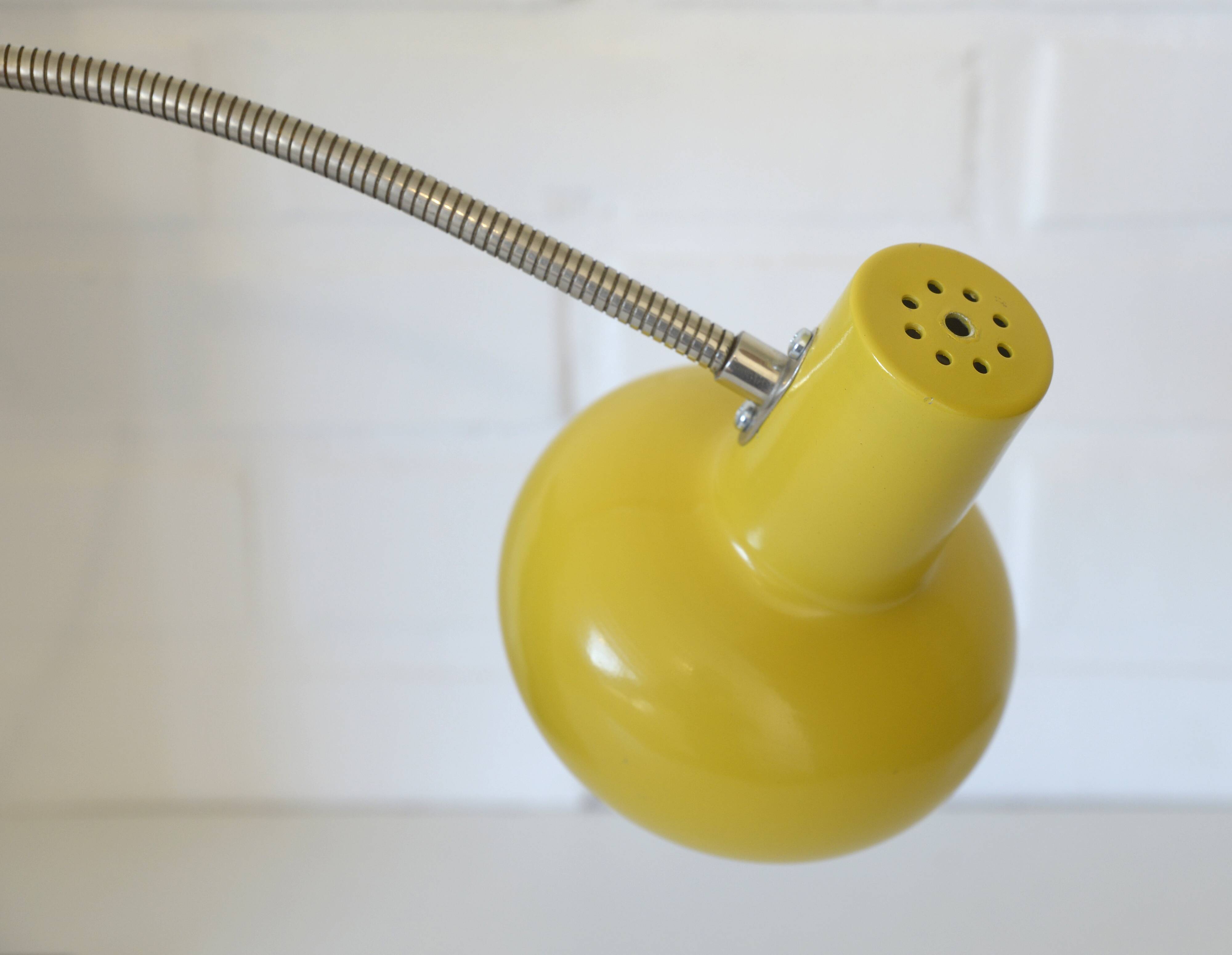 Space Age style lamp / Vintage yellow bookshelf light / Mid-century modern