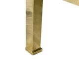 Table basse Guy Lefevre maison Jansen, laiton doré et travertin