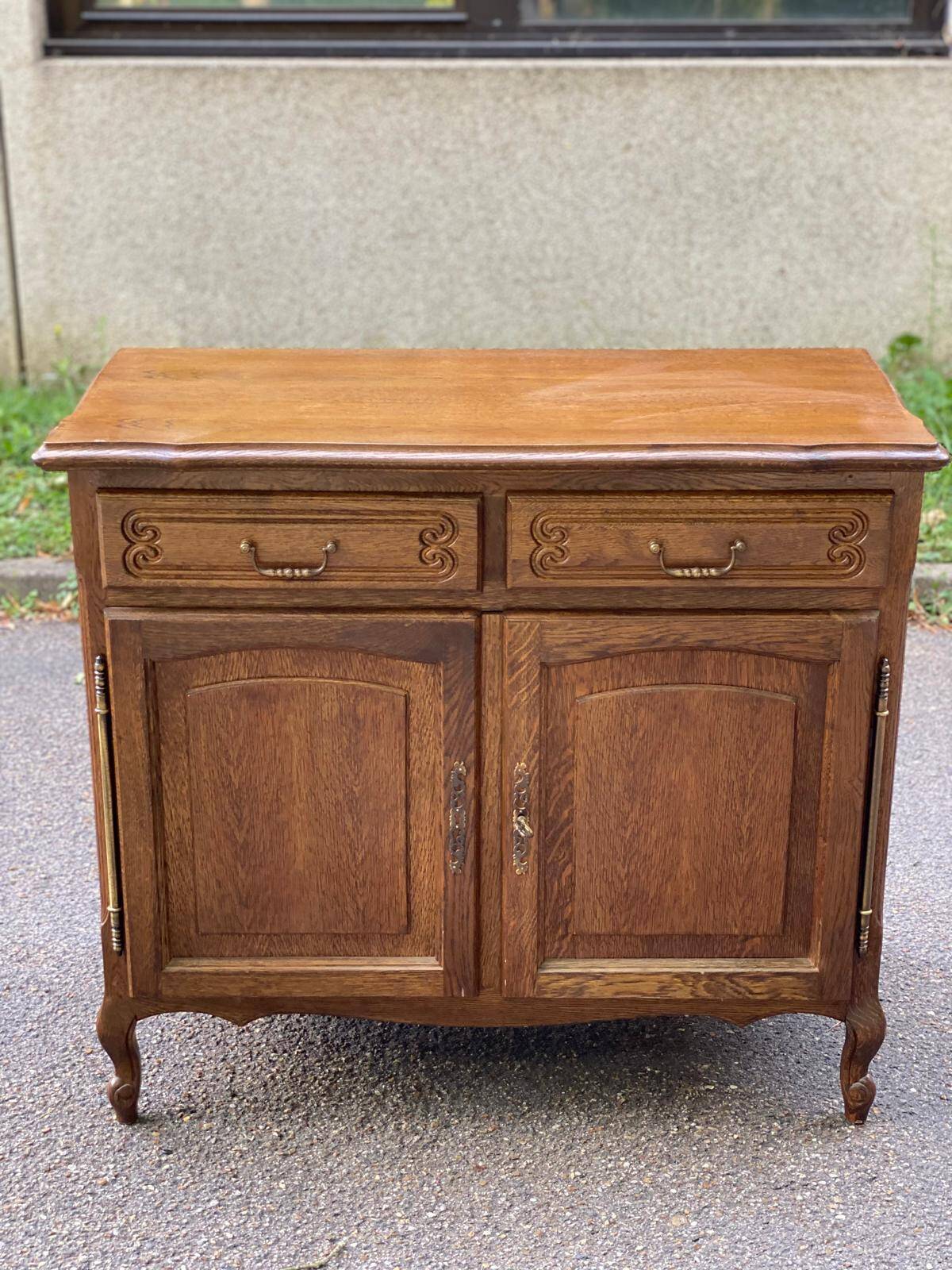 Louis XV sideboard in solid wood with 2 doors, 20th century
