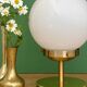 Vintage globe table lamp in white opaline.
