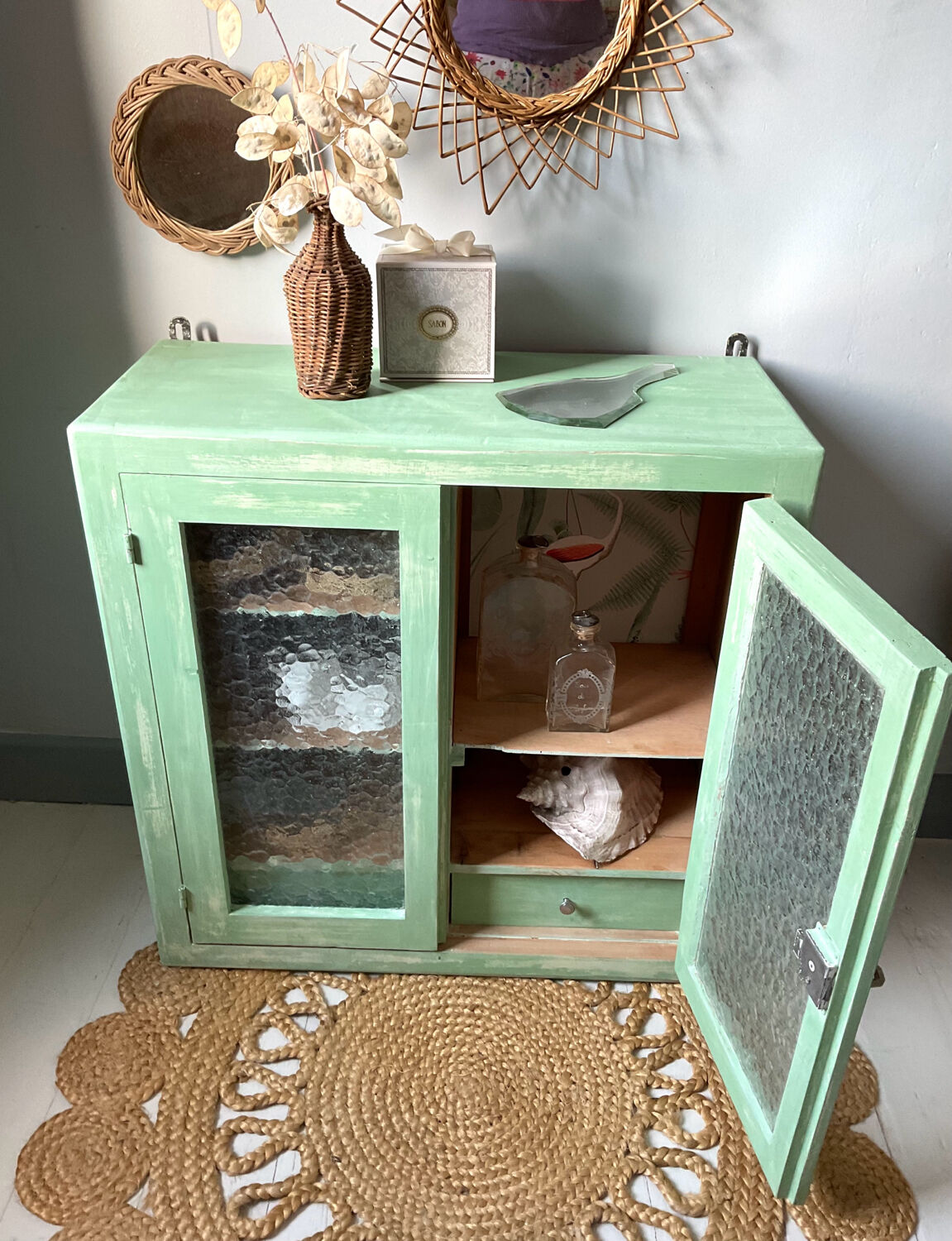 Vintage wall-mounted cabinet