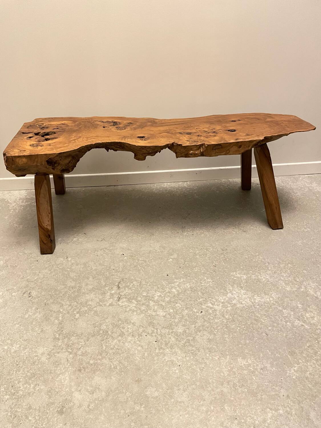 Raw wood coffee table