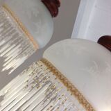 Pair of art deco style frosted glass globes