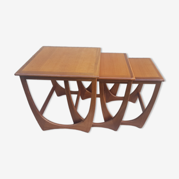 Scandinavian style teak trundle tables by G-Plan