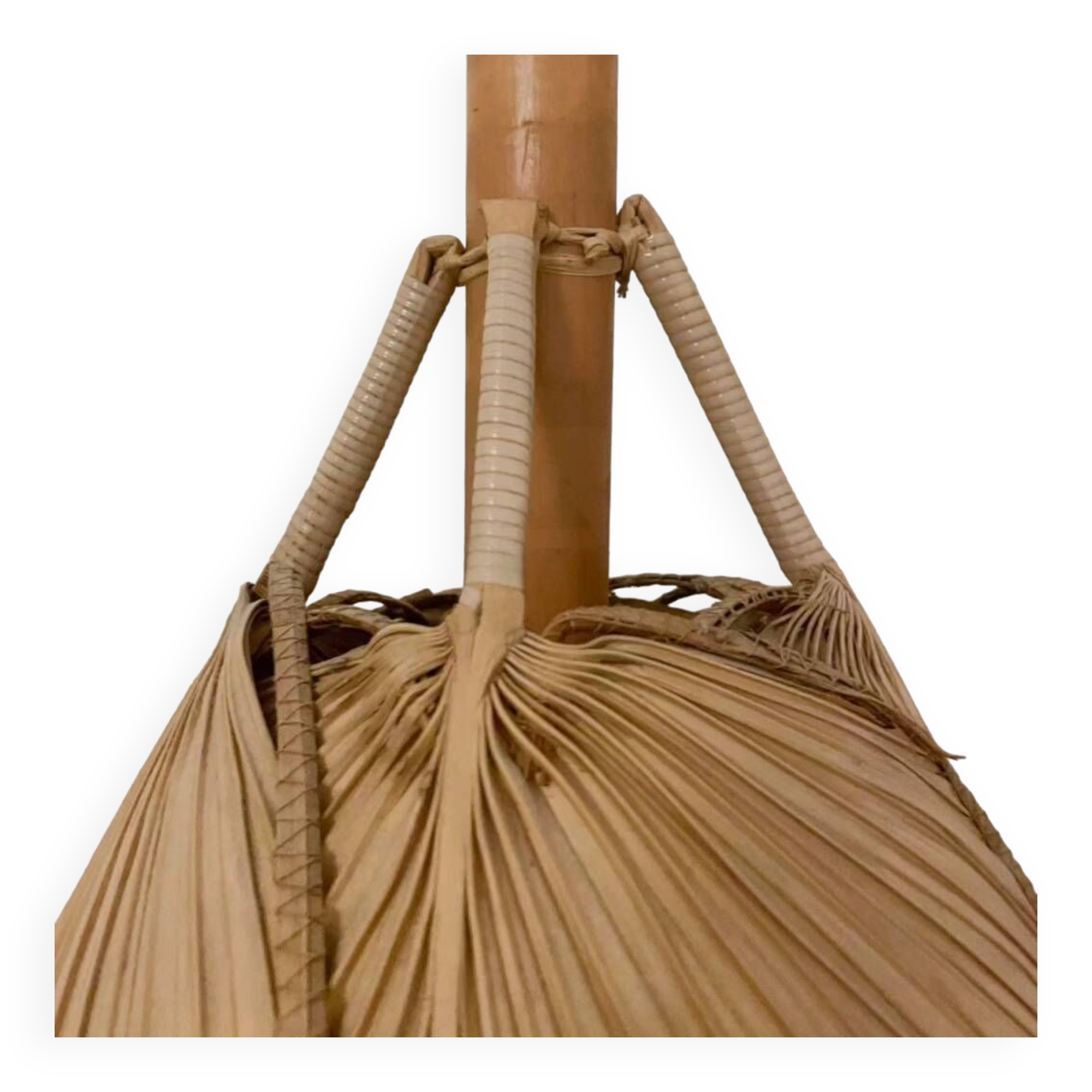 Uchiwa pendant light, in the style of Ingo Maurer, 1970s