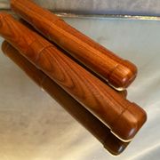 Pair of Havana cigar cases made of solid exotic wood