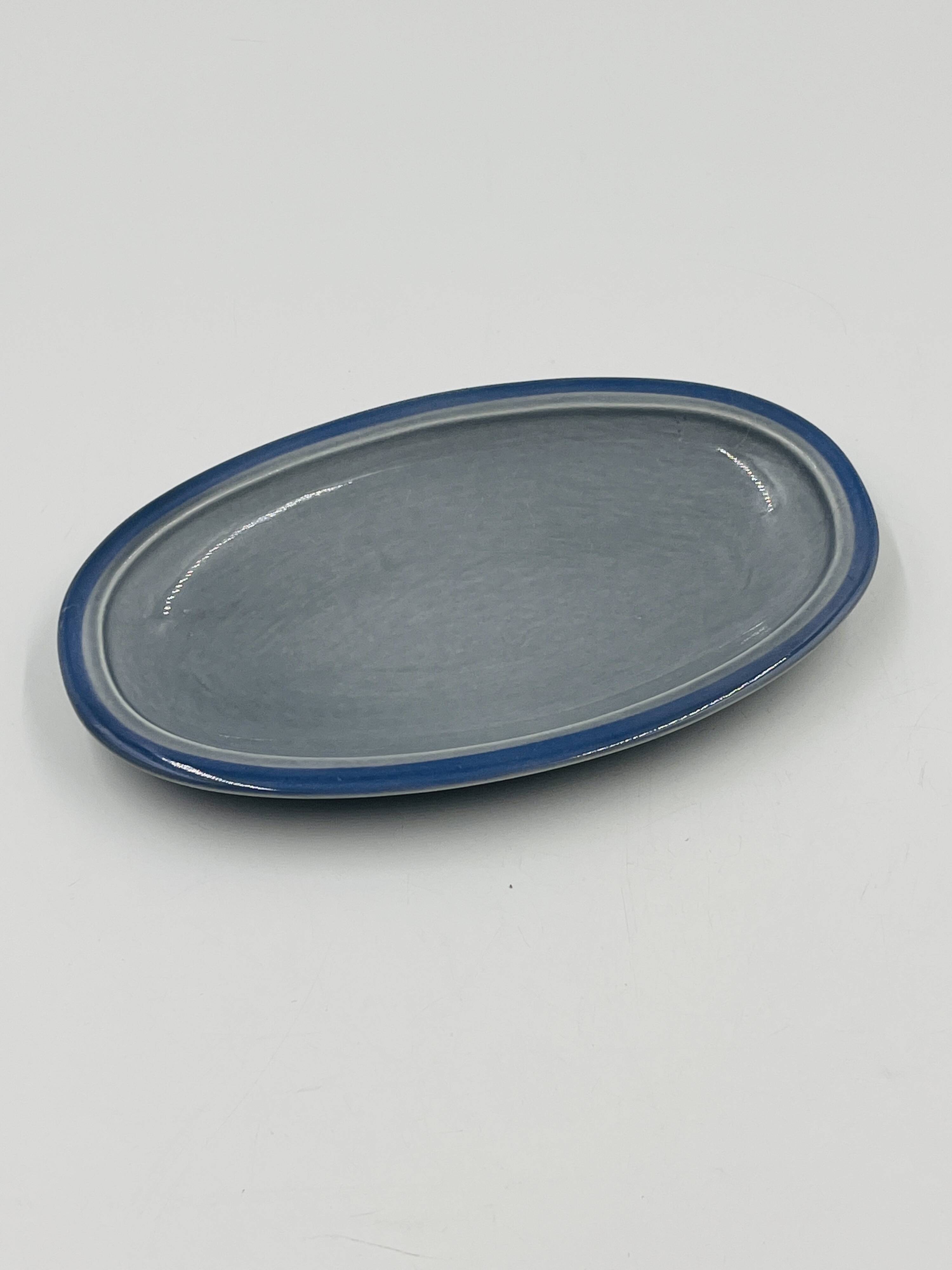Set of two Boch blue dishes