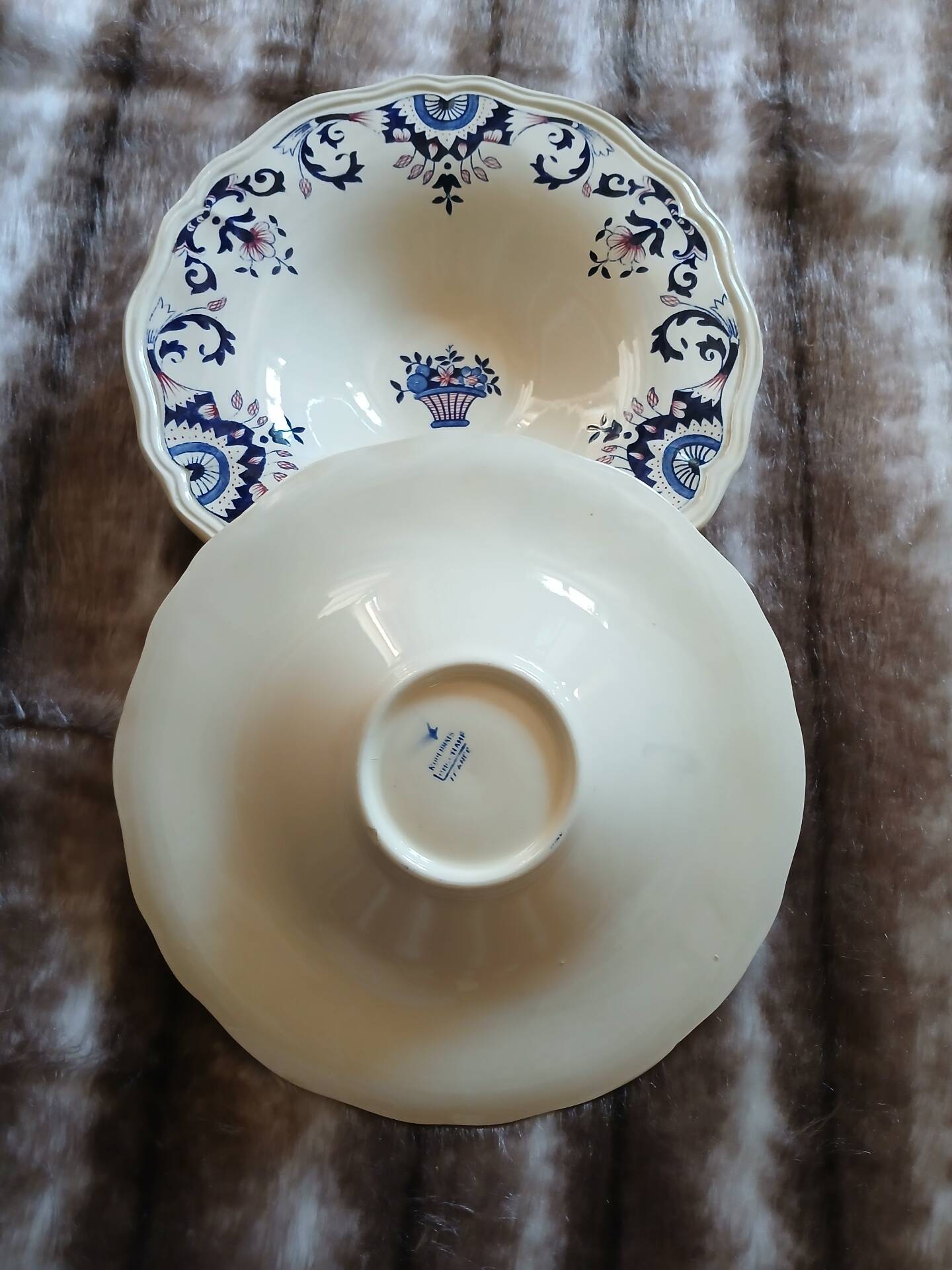 2 antique hollow dishes "Rouennais" from Longchamp