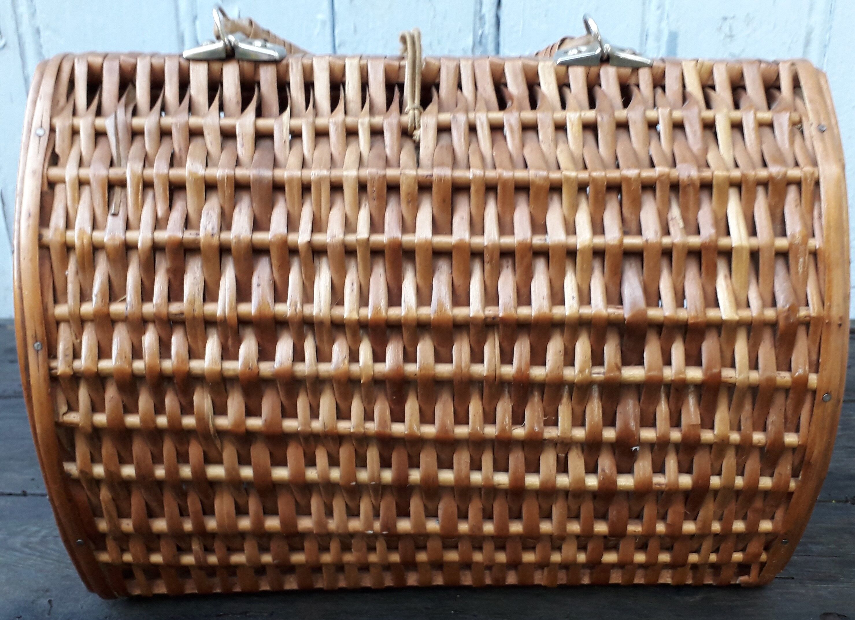 Wicker basket is wood