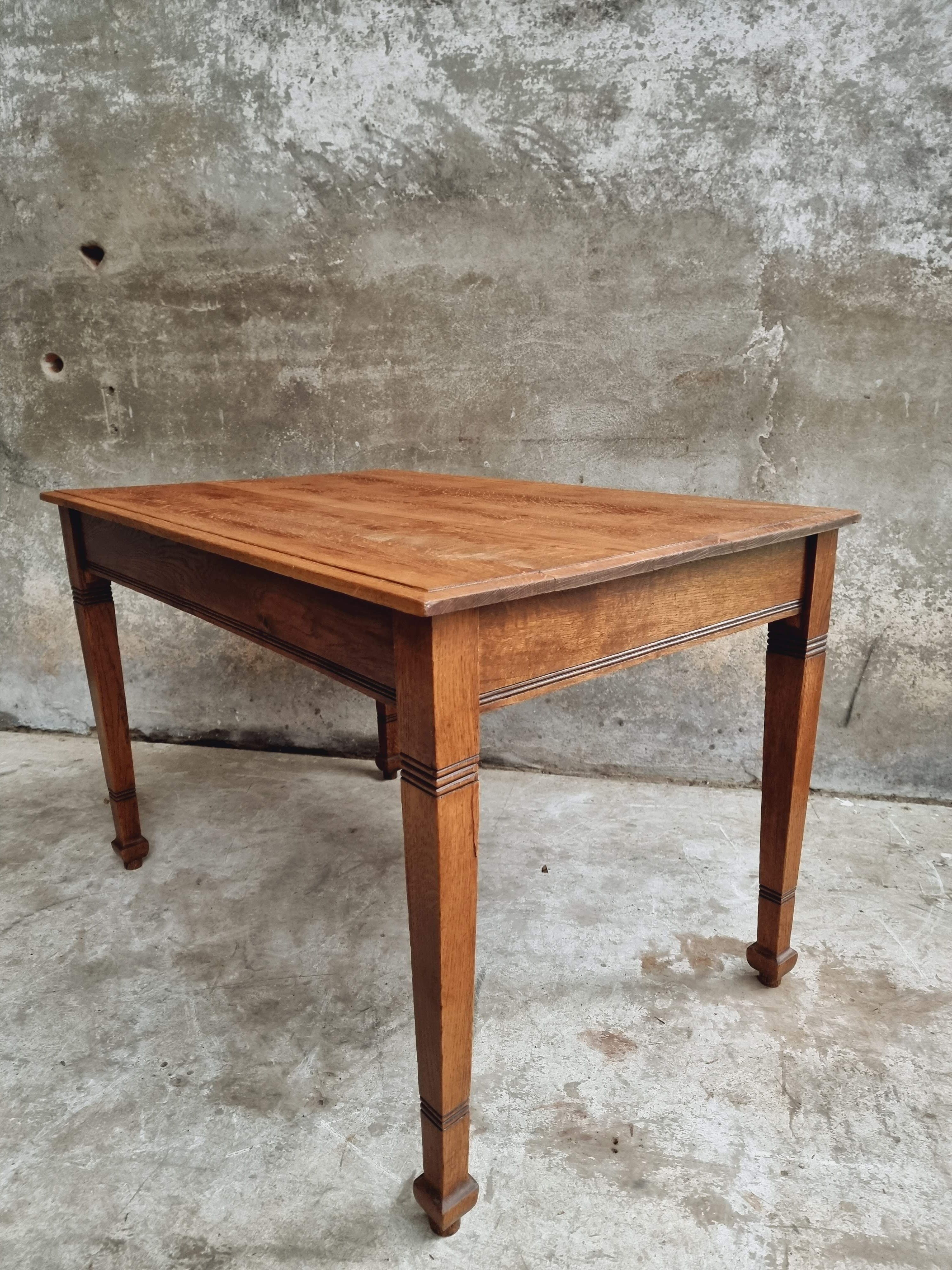 Antique oak table office table or kitchen table