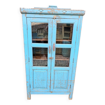 Ancien vaisselier Art déco en teck birman