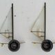 Pair of vintage sconces Sailboats in brass marine décor