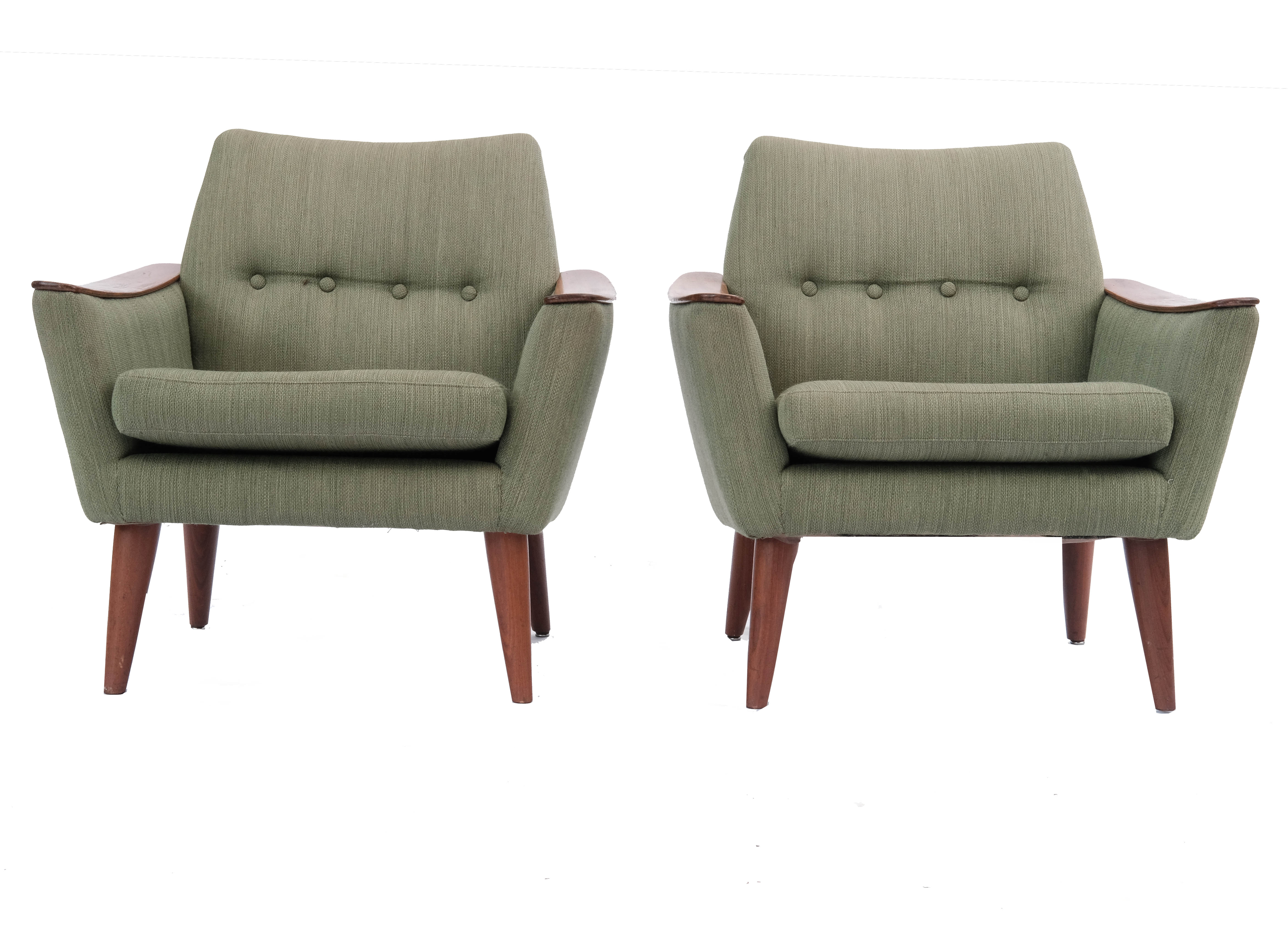 living room set,  norway 1960's, set of 2 armchairs & sofa