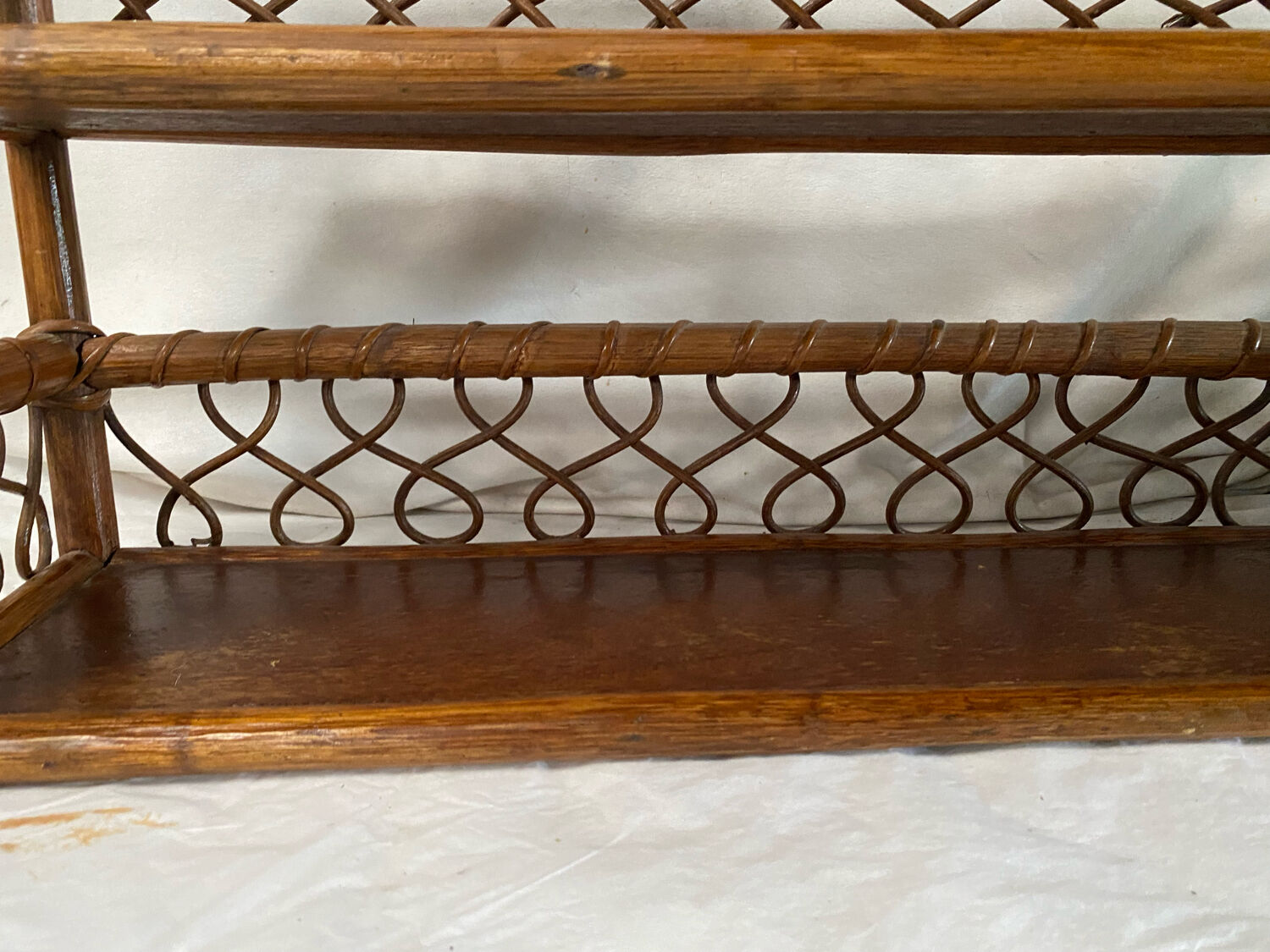 Vintage rattan shelf