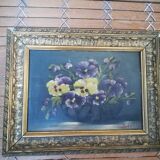 Old table with flowers