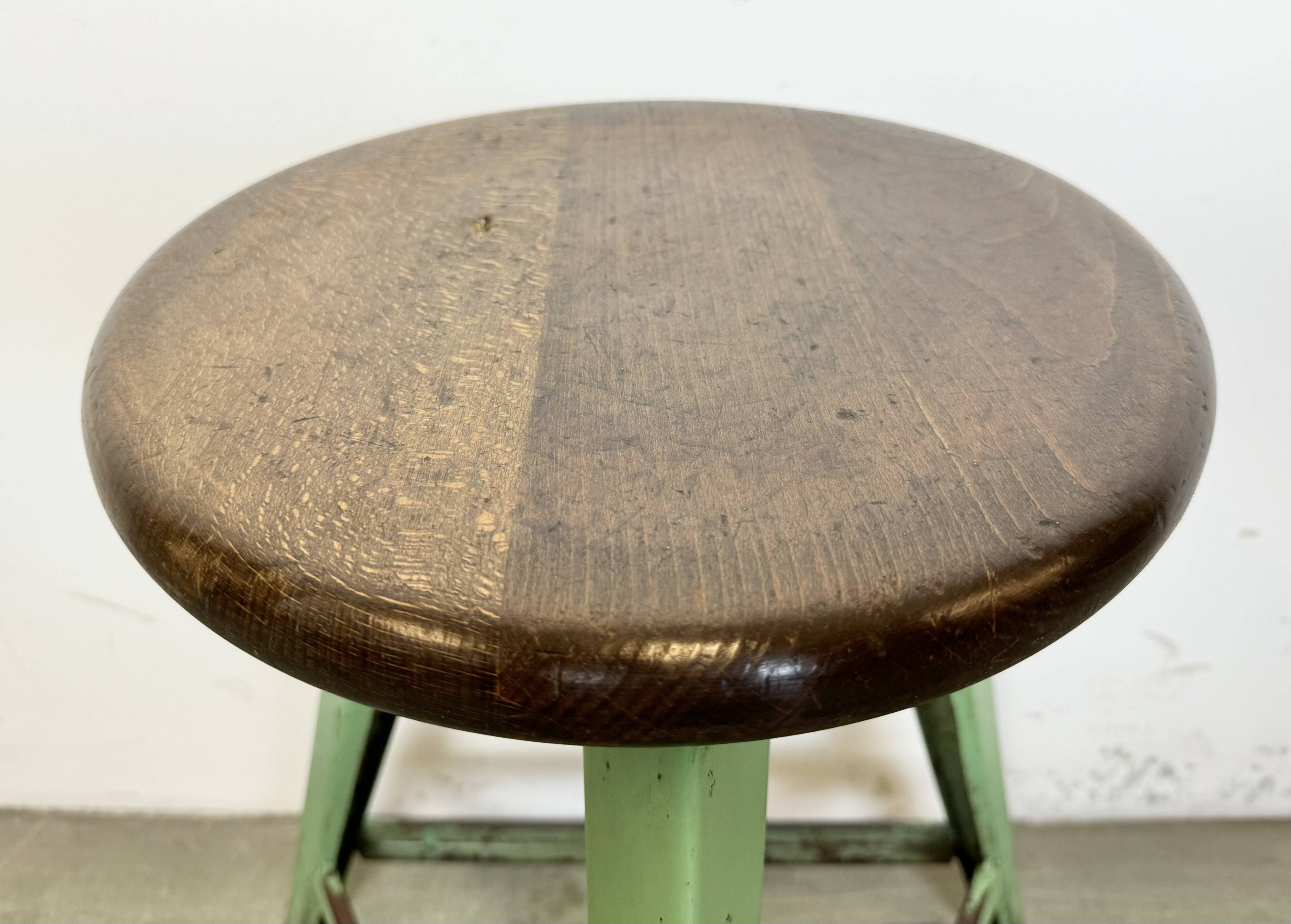 Green Industrial Workshop Stool, 1960s