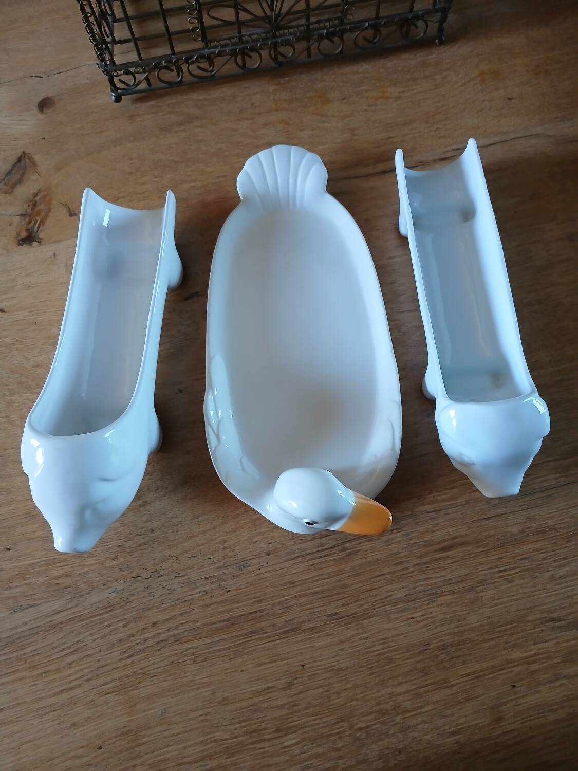 3 antique white porcelain dishes