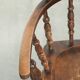 Set of two wooden English antique captain chairs from the late 19th century