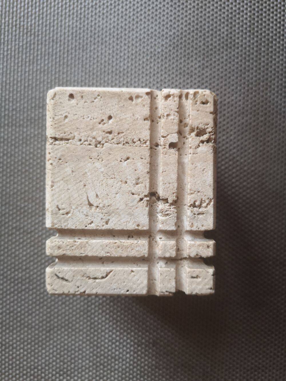 Travertine candlestick/photophore - 1960s/1970s - Cerri Nestore or Fratelli Mannelli