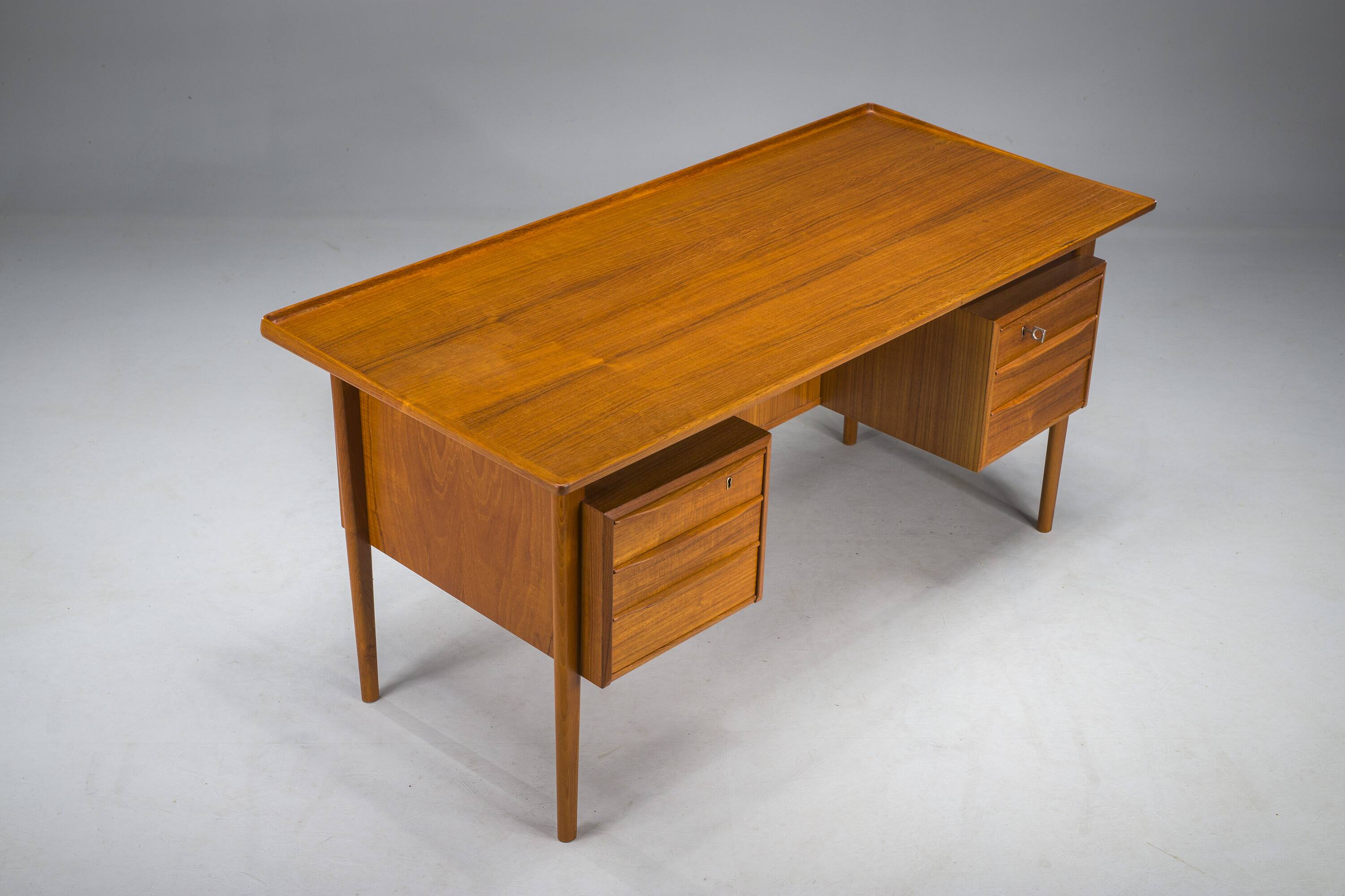 Danish Teak Desk by Peter Lovig Nielsen for Hedensted Mobelfabrik, 1972