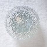 Retro 1970s ceiling/wall light in Flower Power design, worm cabochons