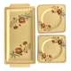 Square dessert plates and cake dish, Pexonne, 1940s-1950s