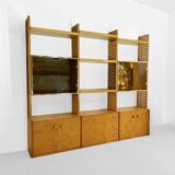 Gianluigi Gorgoni Display Unit 1970s  Fratelli Turi Bookshelf Glass Brass Briar Burl rizzo